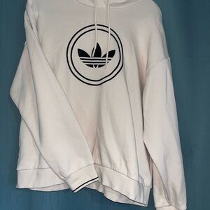 Adidas Cream Hoodie with Black Logo